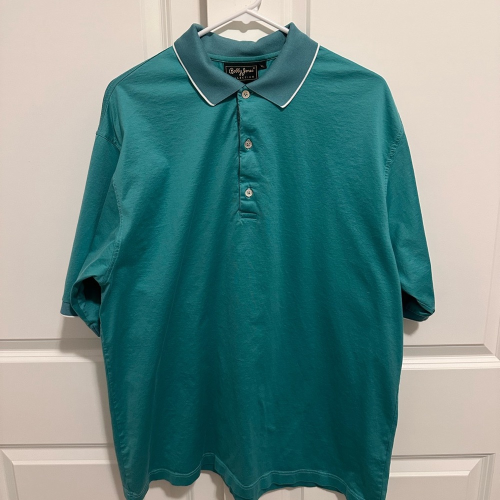 Bobby Jones Teal Golf Polo Shirt for Men sz XL EUC